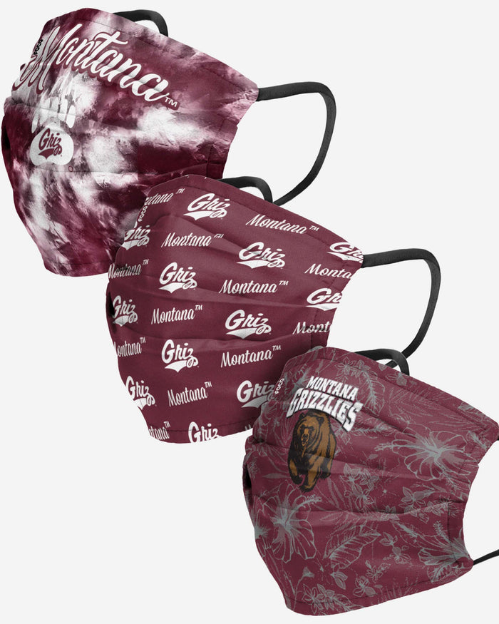 Montana Grizzlies Womens Matchday 3 Pack Face Cover FOCO - FOCO.com