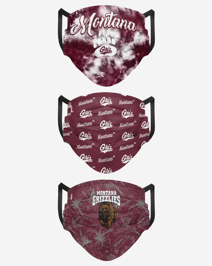 Montana Grizzlies Womens Matchday 3 Pack Face Cover FOCO - FOCO.com