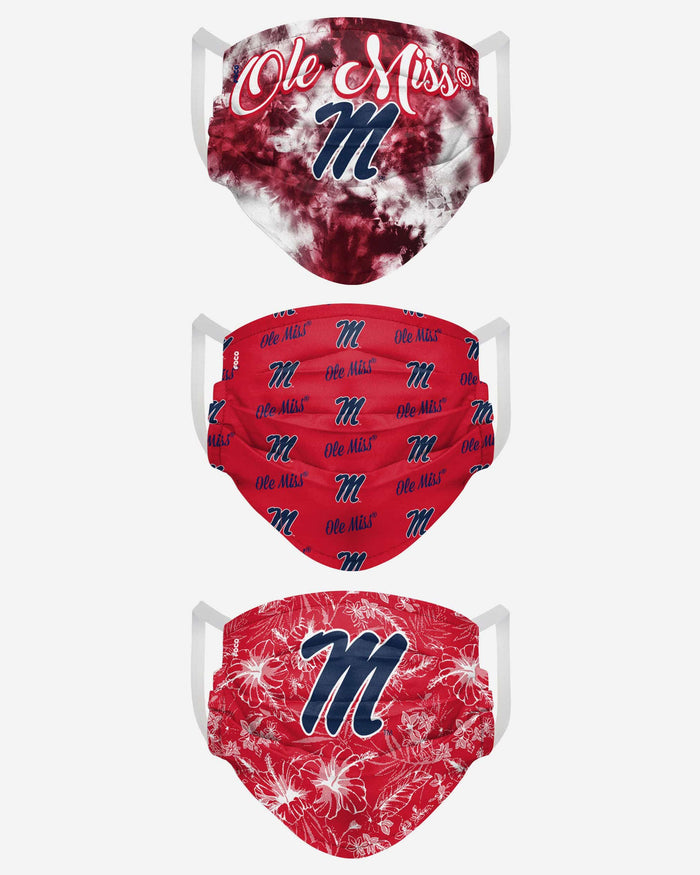 Ole Miss Rebels Womens Matchday 3 Pack Face Cover FOCO - FOCO.com