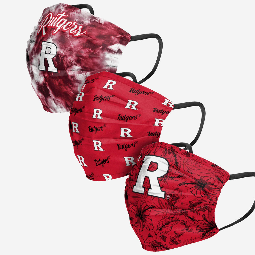 Rutgers Scarlet Knights Womens Matchday 3 Pack Face Cover FOCO - FOCO.com