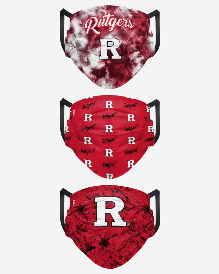 Rutgers Scarlet Knights Womens Matchday 3 Pack Face Cover FOCO - FOCO.com