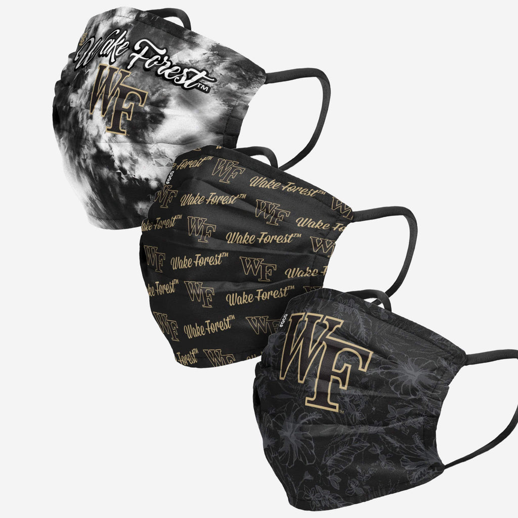 Wake Forest Demon Deacons Womens Matchday 3 Pack Face Cover FOCO - FOCO.com