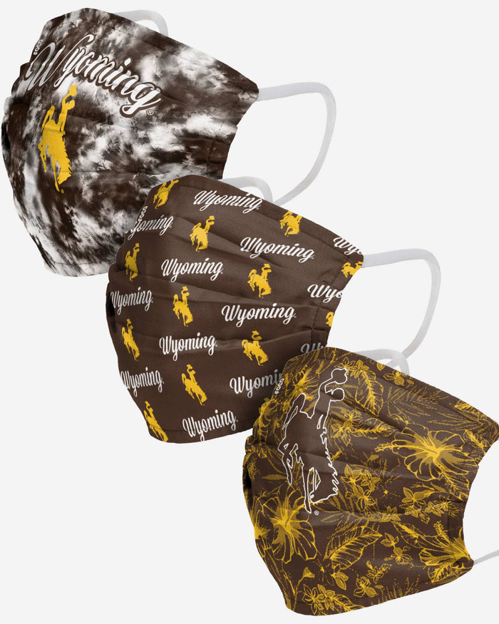 Wyoming Cowboys Womens Matchday 3 Pack Face Cover FOCO - FOCO.com