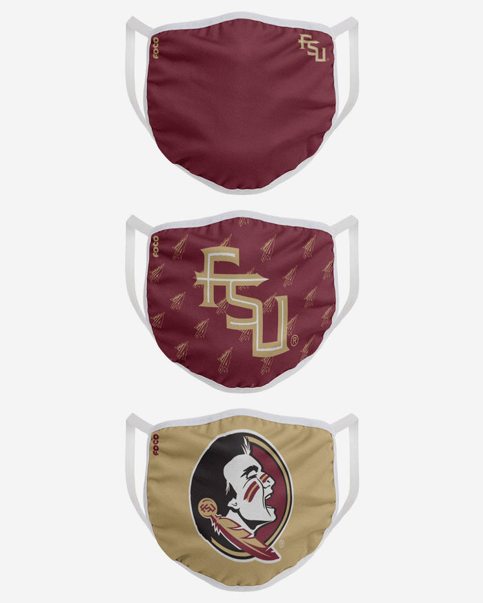 Florida State Seminoles Osceola Mascot 3 Pack Face Cover FOCO - FOCO.com