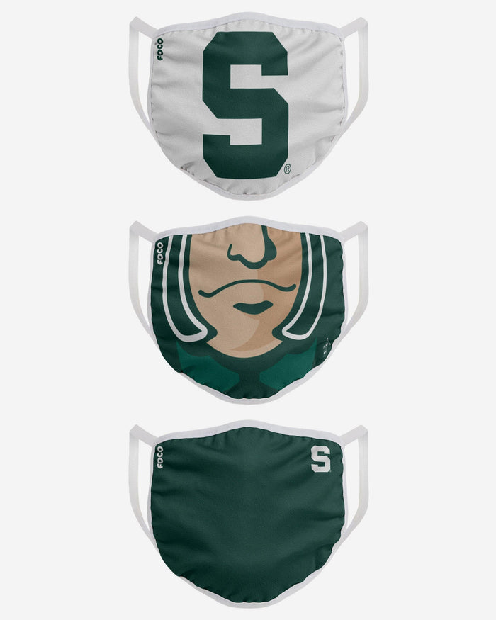 Michigan State Spartans Sparty Mascot 3 Pack Face Cover FOCO - FOCO.com