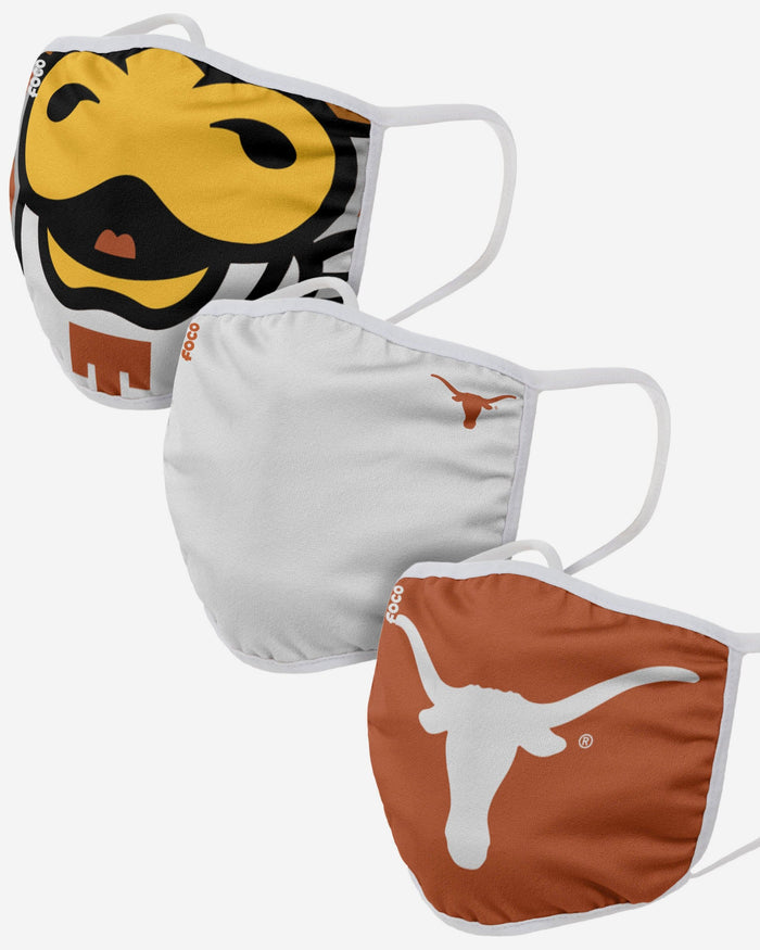 Texas Longhorns Bevo Mascot 3 Pack Face Cover FOCO - FOCO.com