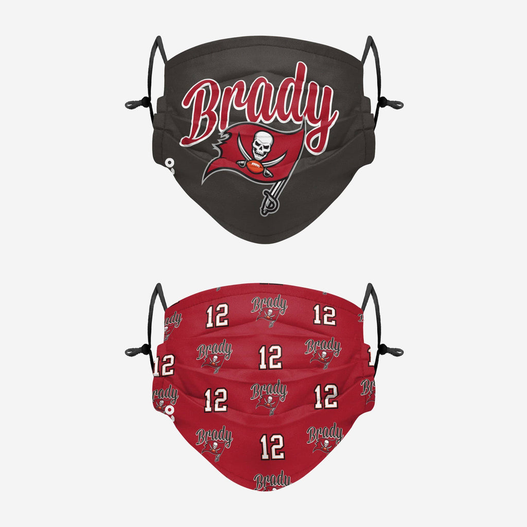 Tom Brady Tampa Bay Buccaneers Adjustable 2 Pack Face Cover FOCO - FOCO.com