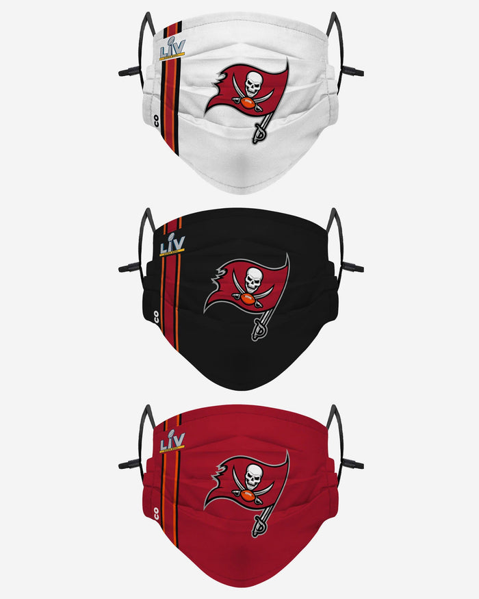 Tampa Bay Buccaneers Super Bowl LV Adjustable 3 Pack Face Cover FOCO - FOCO.com