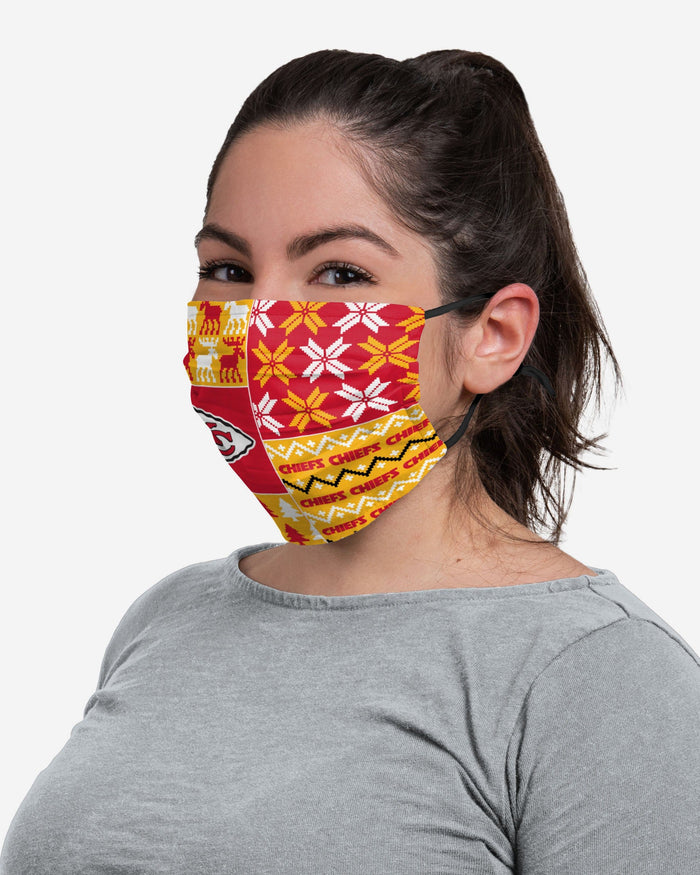 Kansas City Chiefs Busy Block Adjustable Face Cover FOCO - FOCO.com