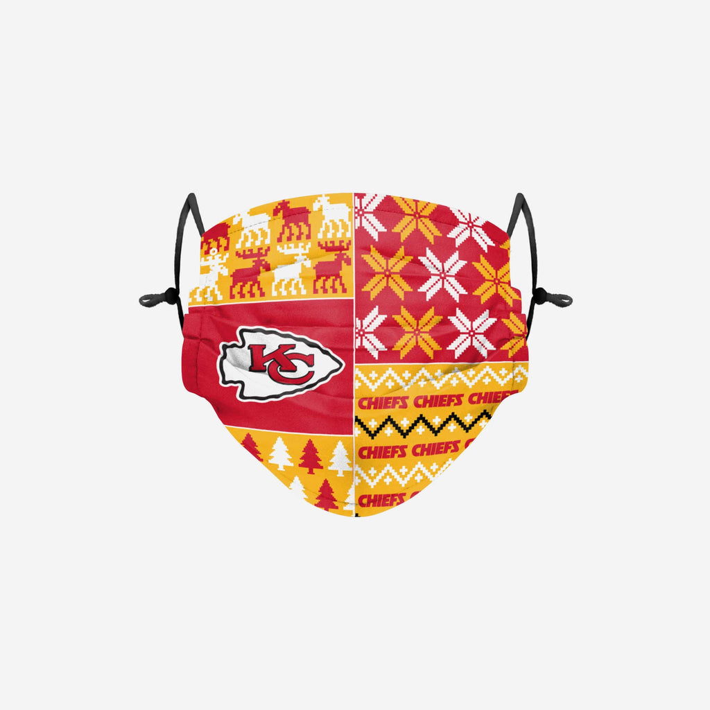 Kansas City Chiefs Busy Block Adjustable Face Cover FOCO - FOCO.com