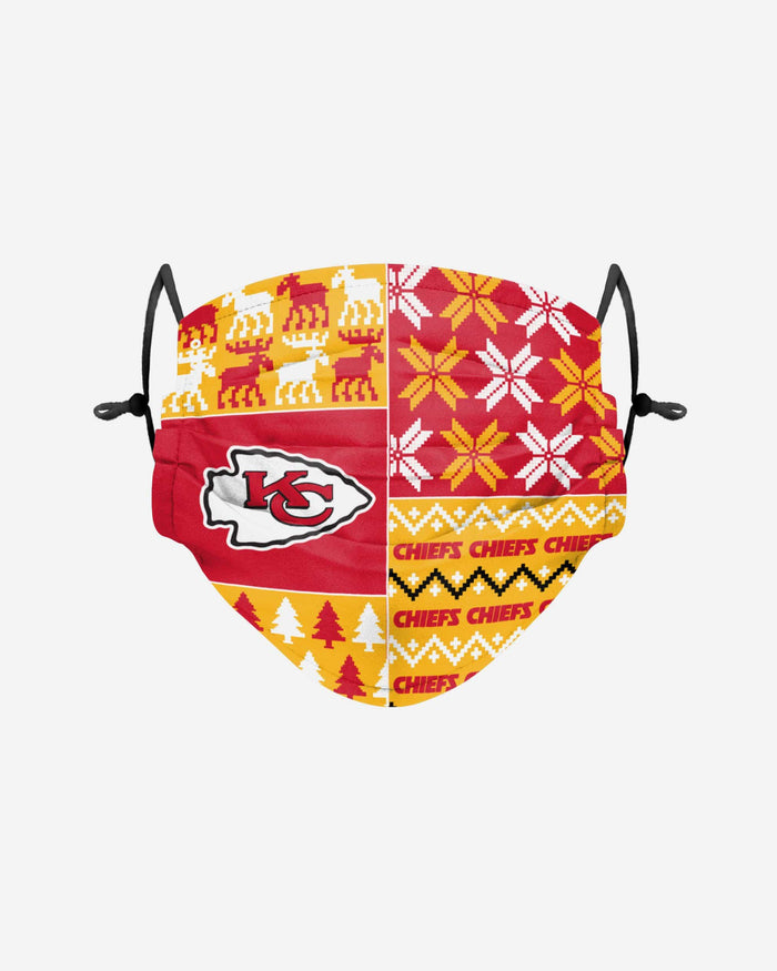 Kansas City Chiefs Busy Block Adjustable Face Cover FOCO - FOCO.com