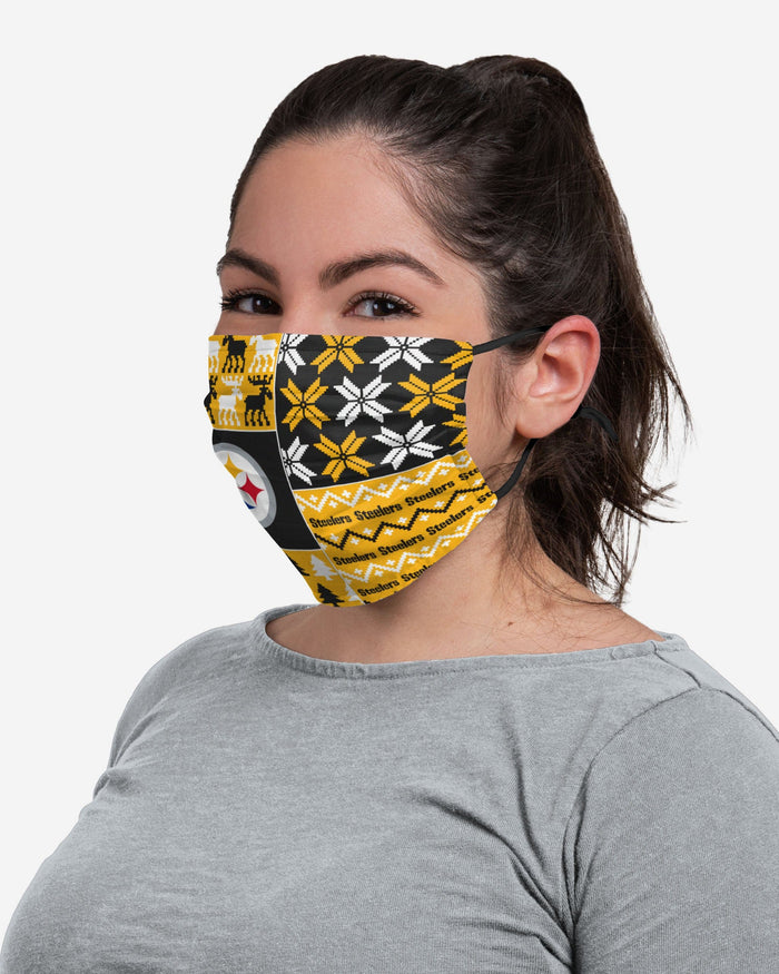 Pittsburgh Steelers Busy Block Adjustable Face Cover FOCO - FOCO.com