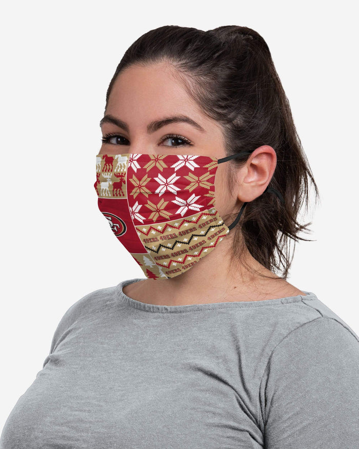 San Francisco 49ers Busy Block Adjustable Face Cover FOCO - FOCO.com