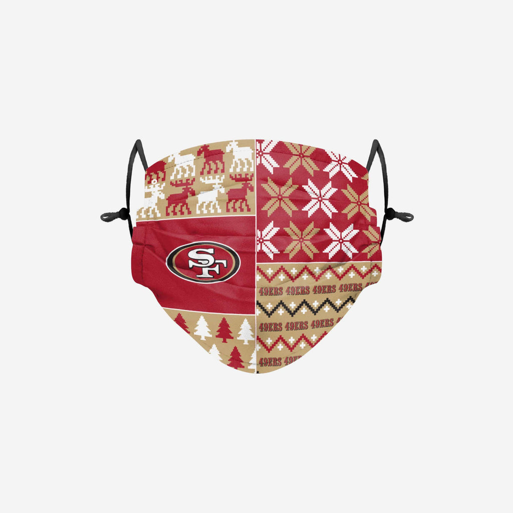 San Francisco 49ers Busy Block Adjustable Face Cover FOCO - FOCO.com