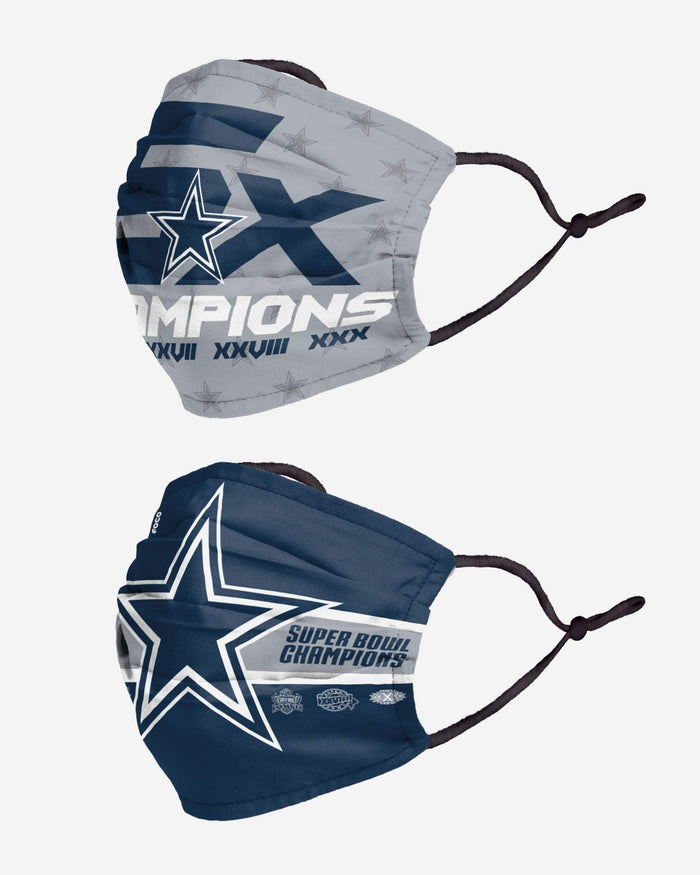 Dallas Cowboys Thematic Champions Adjustable 2 Pack Face Cover FOCO - FOCO.com