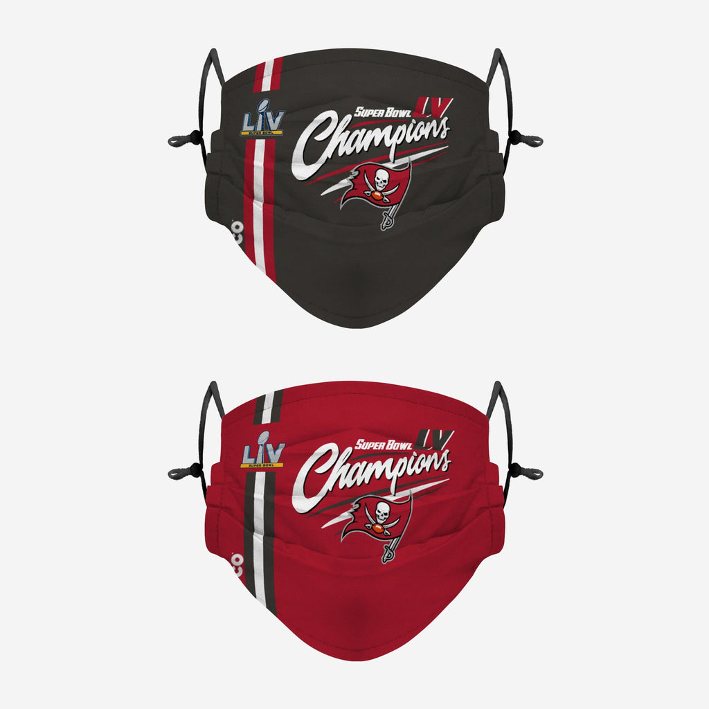 Tampa Bay Buccaneers Super Bowl LV Champions Adjustable 2 Pack Face Cover FOCO - FOCO.com