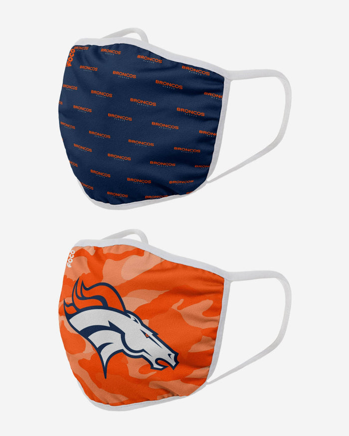 Denver Broncos Clutch 2 Pack Face Cover FOCO - FOCO.com