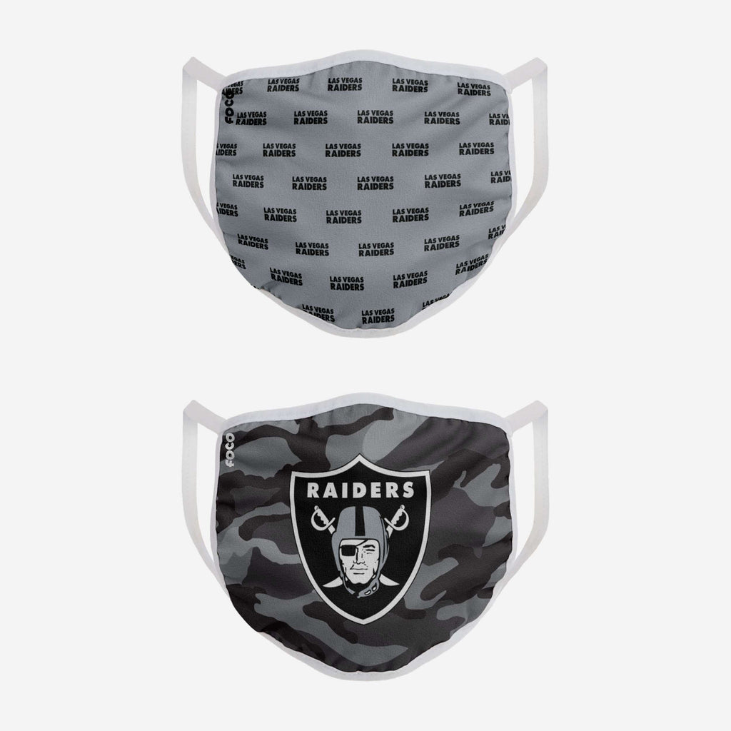 Las Vegas Raiders Clutch 2 Pack Face Cover FOCO - FOCO.com