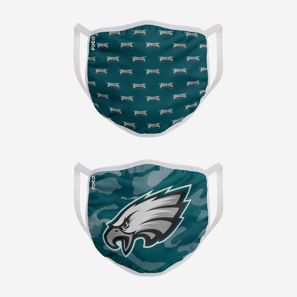 Philadelphia Eagles Clutch 2 Pack Face Cover FOCO - FOCO.com