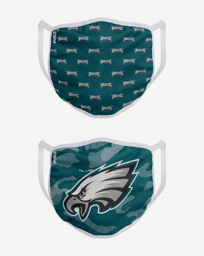 Philadelphia Eagles Clutch 2 Pack Face Cover FOCO - FOCO.com