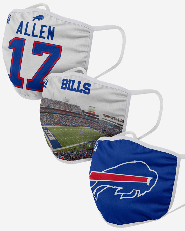 Buffalo Bills Fan Fest 3 Pack Face Cover FOCO - FOCO.com