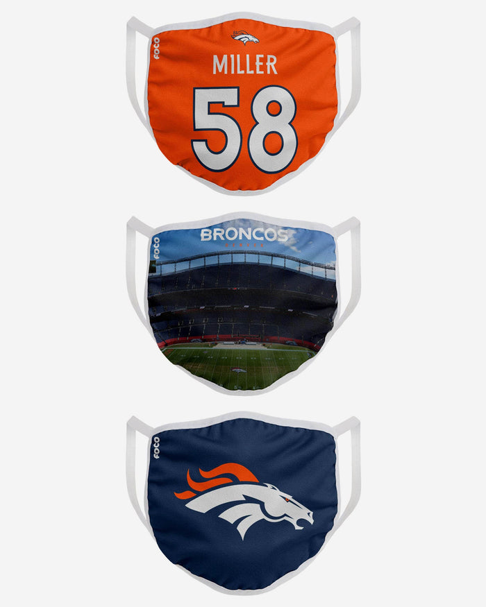 Denver Broncos Fan Fest 3 Pack Face Cover FOCO - FOCO.com