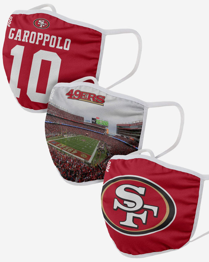 San Francisco 49ers Fan Fest 3 Pack Face Cover FOCO - FOCO.com