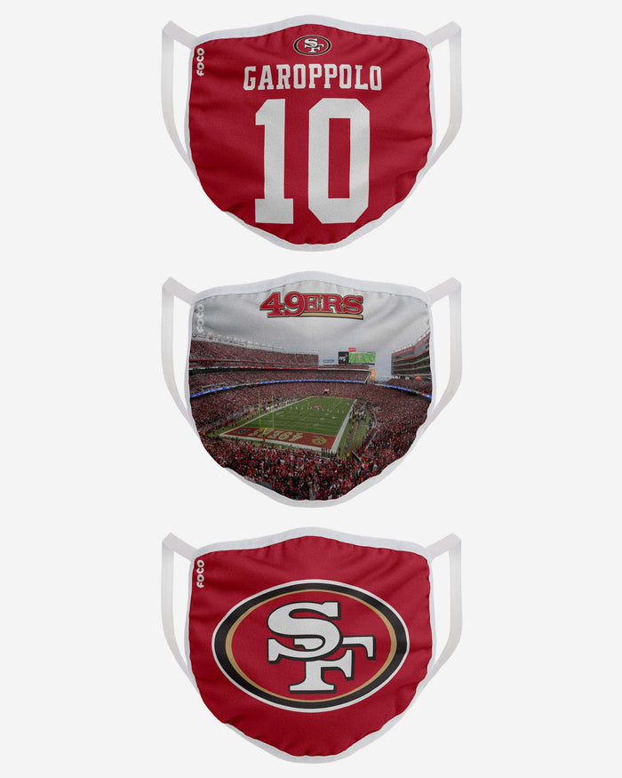 San Francisco 49ers Fan Fest 3 Pack Face Cover FOCO - FOCO.com