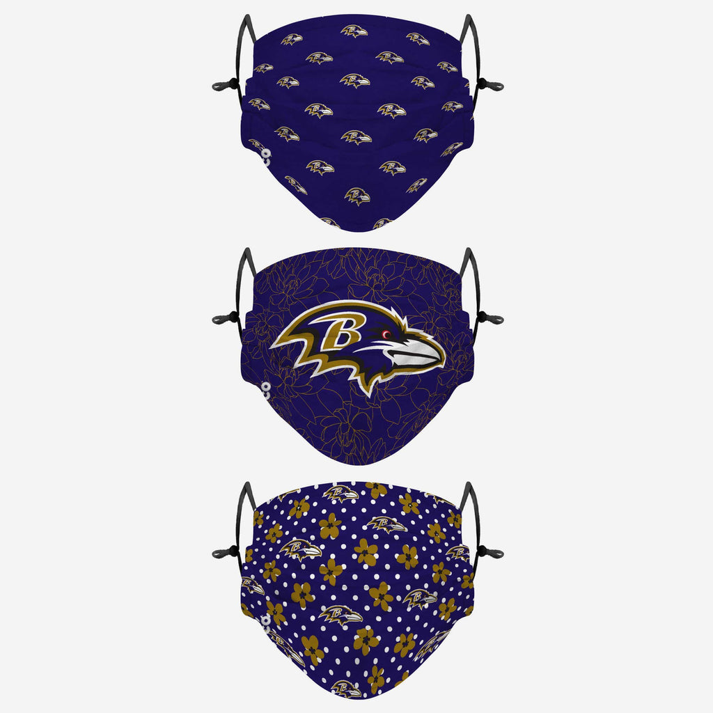 Baltimore Ravens Gameday Gardener 3 Pack Face Cover FOCO - FOCO.com