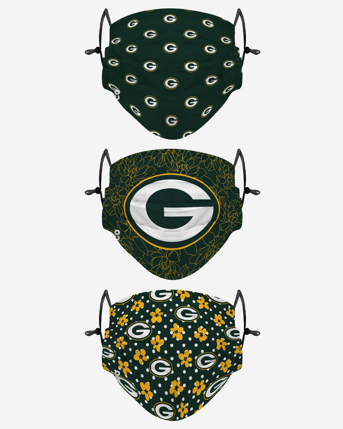 Green Bay Packers Gameday Gardener 3 Pack Face Cover FOCO - FOCO.com