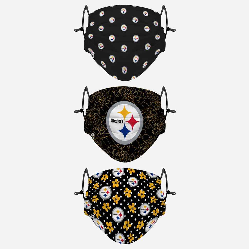 Pittsburgh Steelers Gameday Gardener 3 Pack Face Cover FOCO - FOCO.com