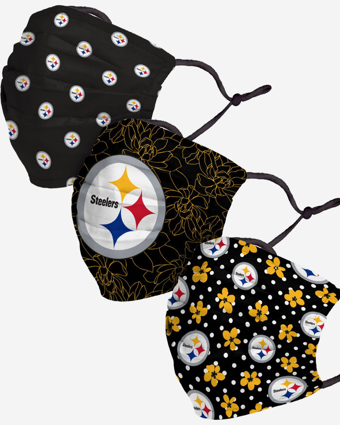 Pittsburgh Steelers Gameday Gardener 3 Pack Face Cover FOCO - FOCO.com