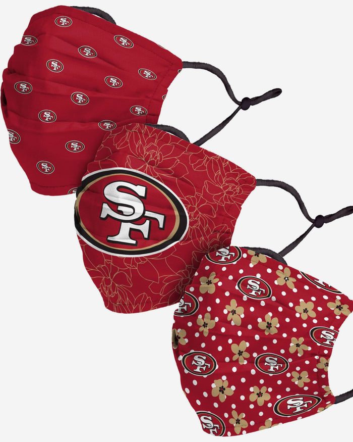 San Francisco 49ers Gameday Gardener 3 Pack Face Cover FOCO - FOCO.com