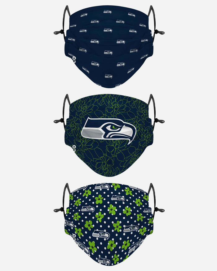 Seattle Seahawks Gameday Gardener 3 Pack Face Cover FOCO - FOCO.com