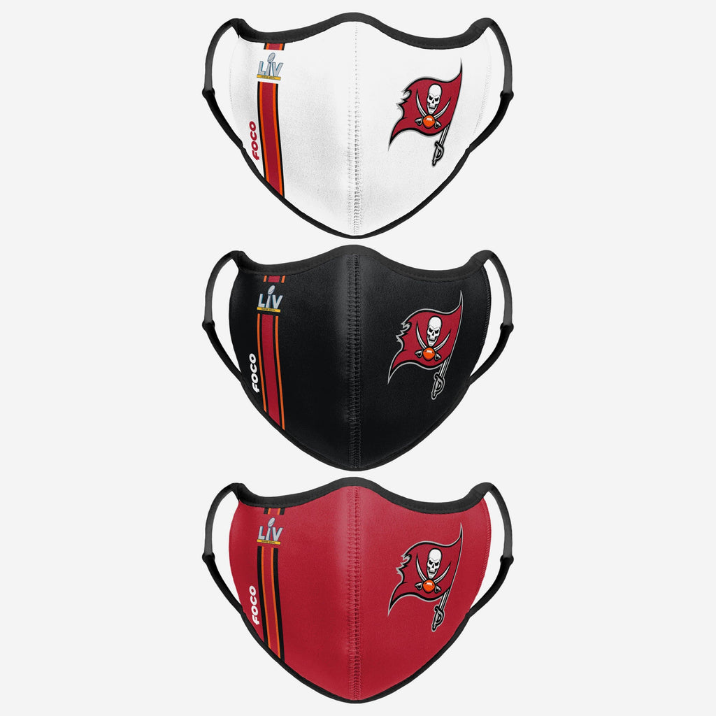 Tampa Bay Buccaneers Super Bowl LV Sport 3 Pack Face Cover FOCO - FOCO.com