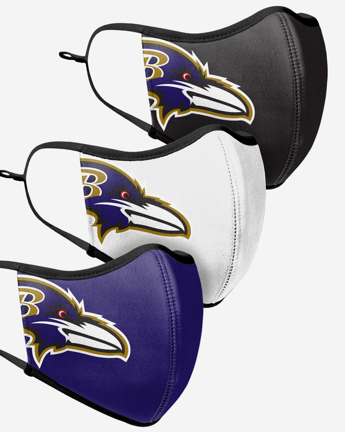 Baltimore Ravens Sport 3 Pack Face Cover FOCO - FOCO.com