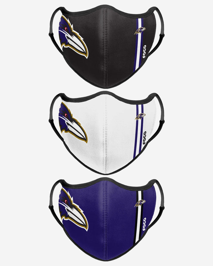 Baltimore Ravens Sport 3 Pack Face Cover FOCO - FOCO.com