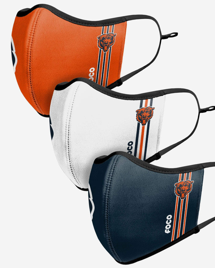 Chicago Bears Sport 3 Pack Face Cover FOCO - FOCO.com