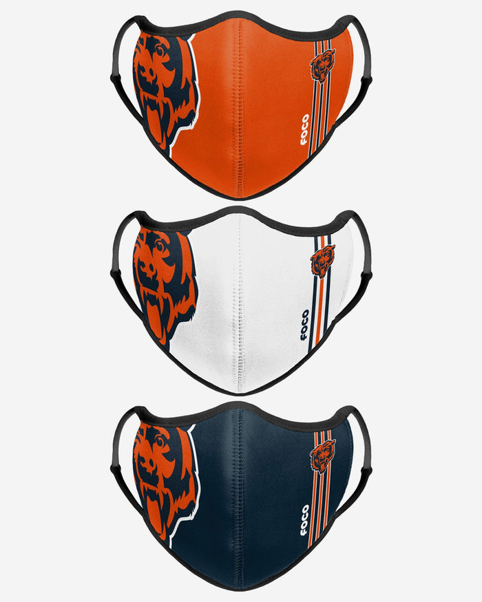 Chicago Bears Sport 3 Pack Face Cover FOCO - FOCO.com