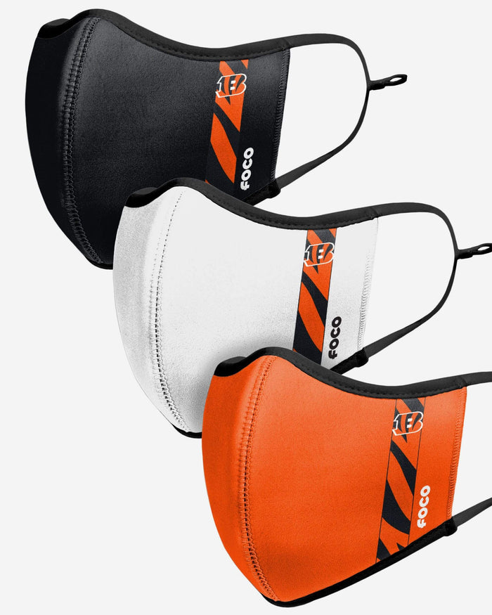 Cincinnati Bengals Sport 3 Pack Face Cover FOCO - FOCO.com