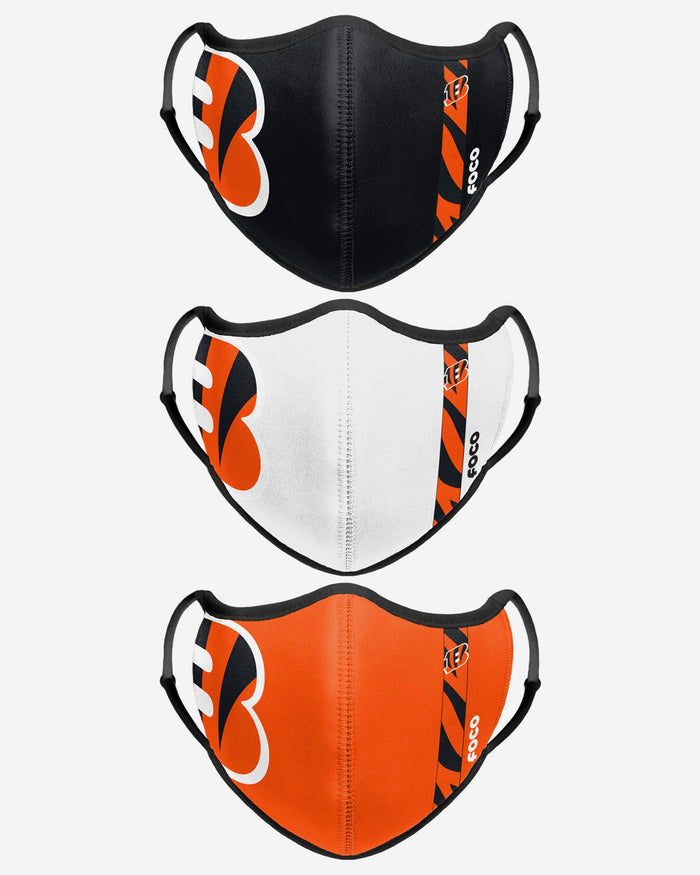 Cincinnati Bengals Sport 3 Pack Face Cover FOCO - FOCO.com