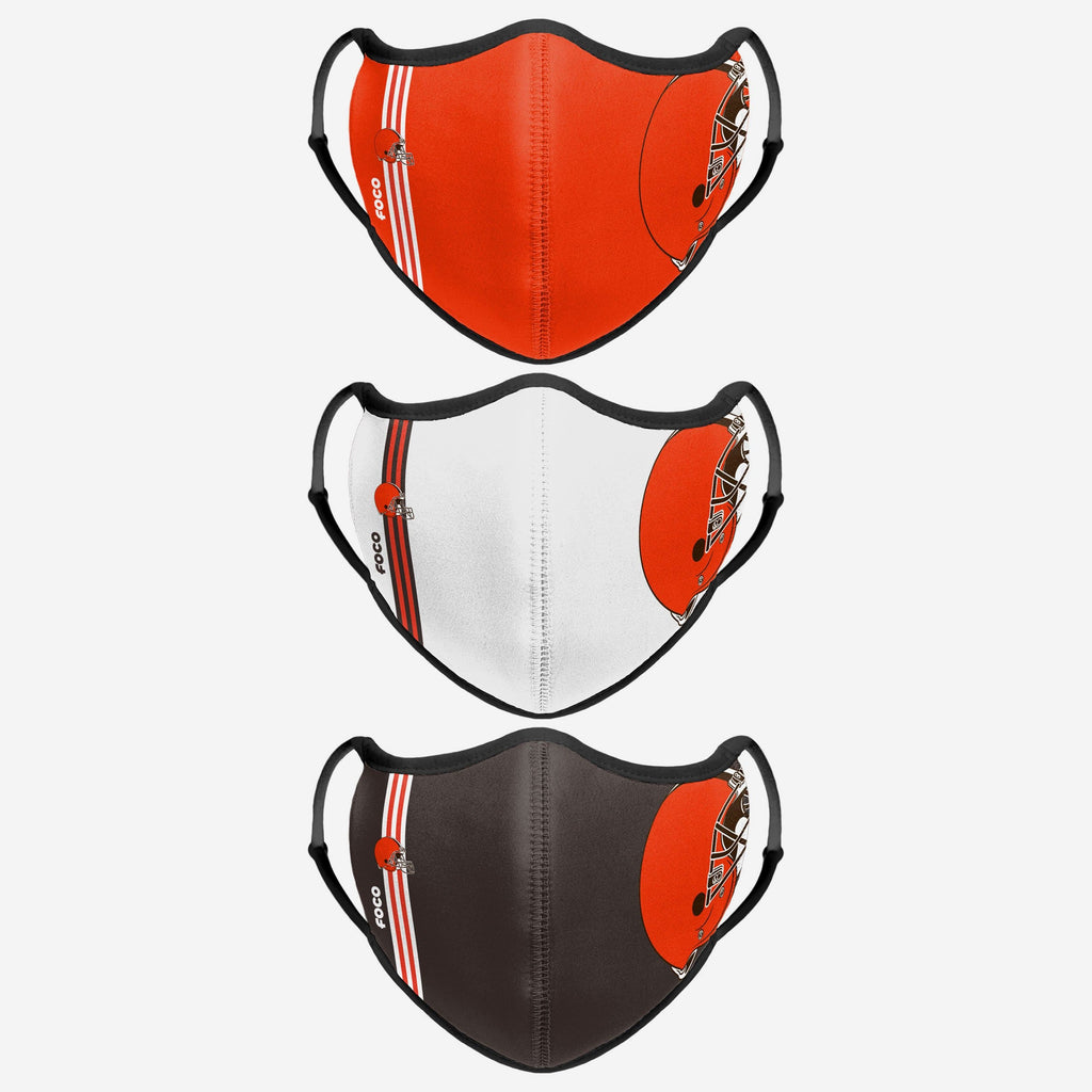 Cleveland Browns Sport 3 Pack Face Cover FOCO - FOCO.com