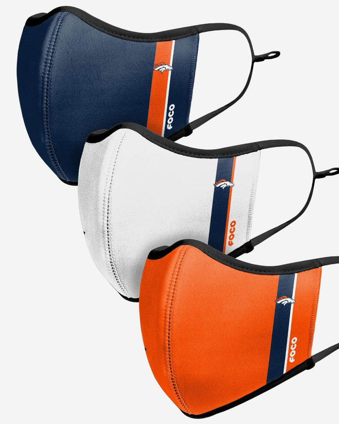 Denver Broncos Sport 3 Pack Face Cover FOCO - FOCO.com