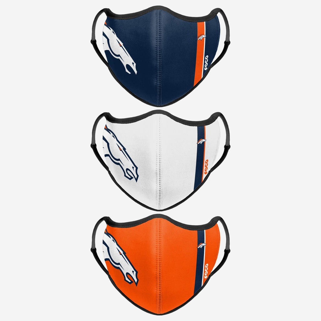 Denver Broncos Sport 3 Pack Face Cover FOCO - FOCO.com