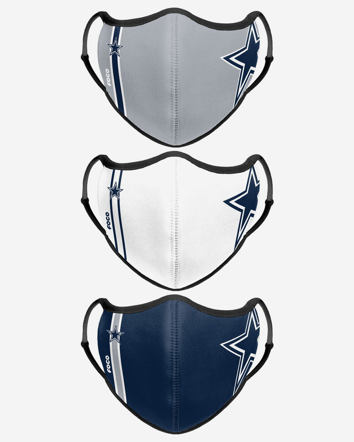 Dallas Cowboys Sport 3 Pack Face Cover FOCO - FOCO.com