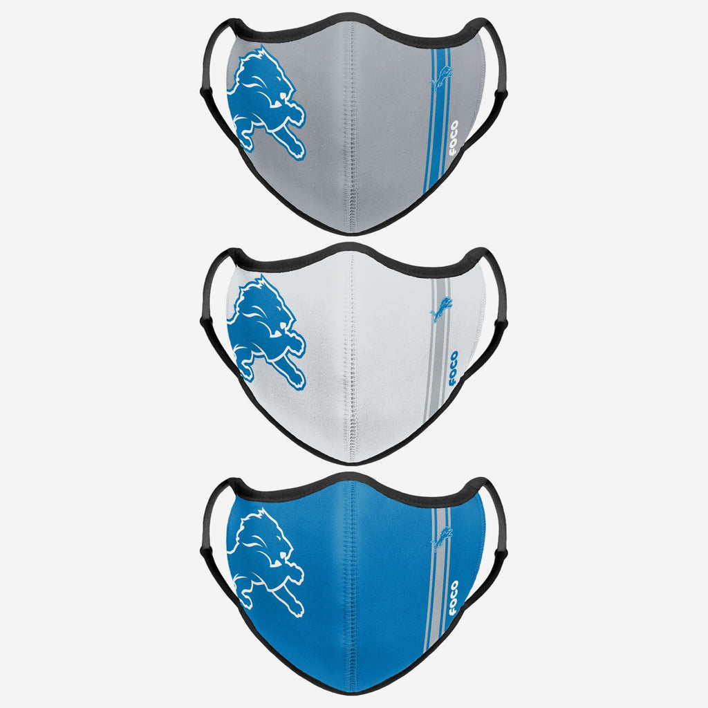 Detroit Lions Sport 3 Pack Face Cover FOCO - FOCO.com