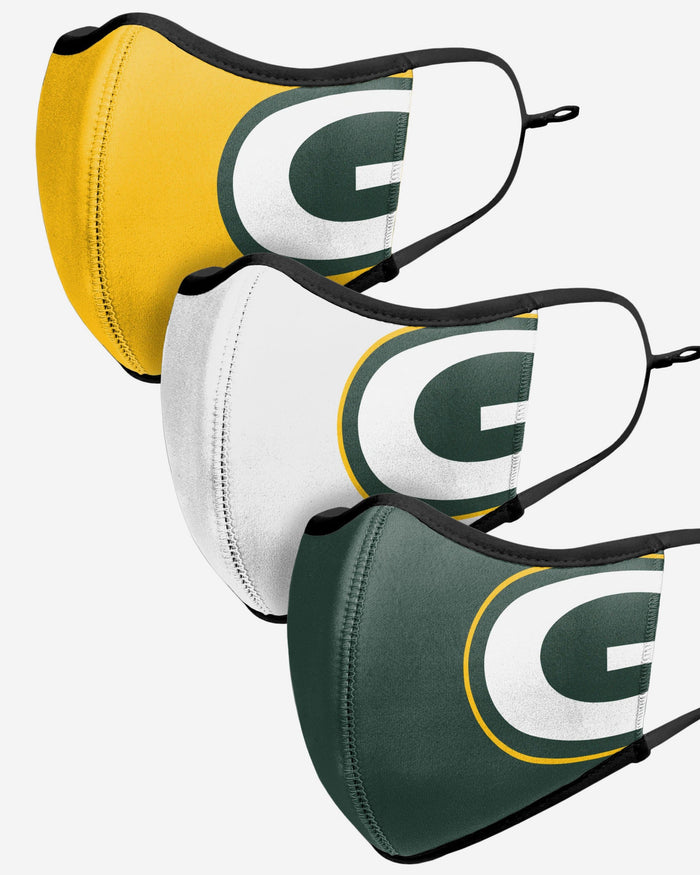 Green Bay Packers Sport 3 Pack Face Cover FOCO - FOCO.com