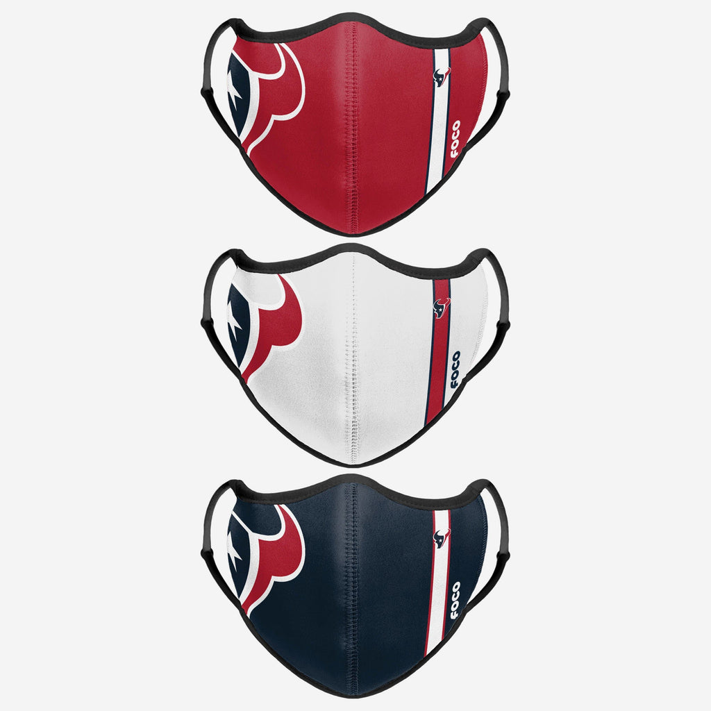 Houston Texans Sport 3 Pack Face Cover FOCO - FOCO.com