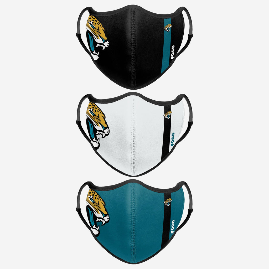 Jacksonville Jaguars Sport 3 Pack Face Cover FOCO - FOCO.com