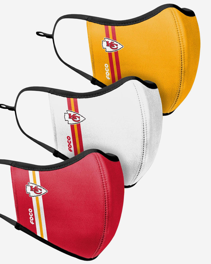 Kansas City Chiefs Sport 3 Pack Face Cover FOCO - FOCO.com